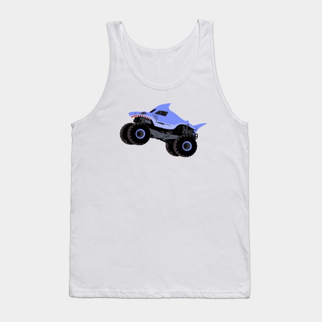 Monster Truck Megalodon Illustration Tank Top by KAM Std